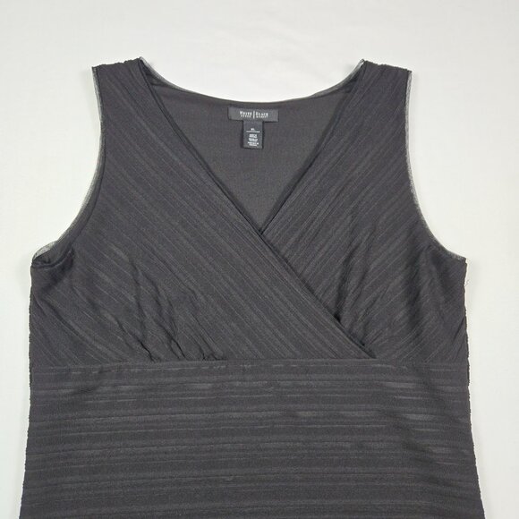 White House Black Market Minimalist Black Surplice Sleeveless‎ Top Women’s XL - Picture 13 of 14